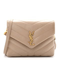 Calfskin Y Quilted Monogram Toy Loulou Crossbody Bag Dark Beige