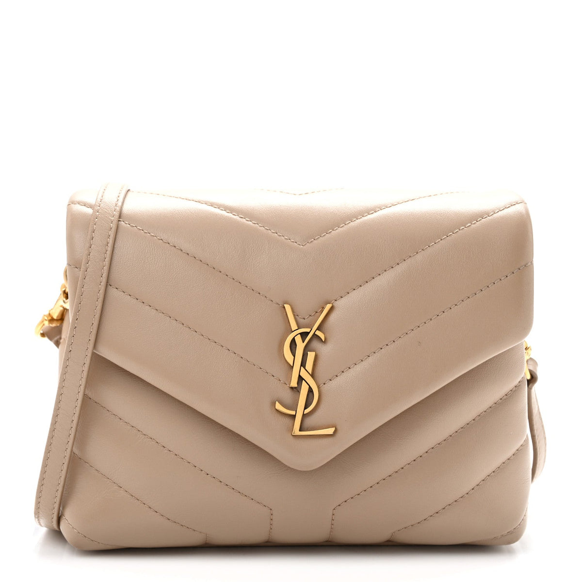 Calfskin Y Quilted Monogram Toy Loulou Crossbody Bag Dark Beige