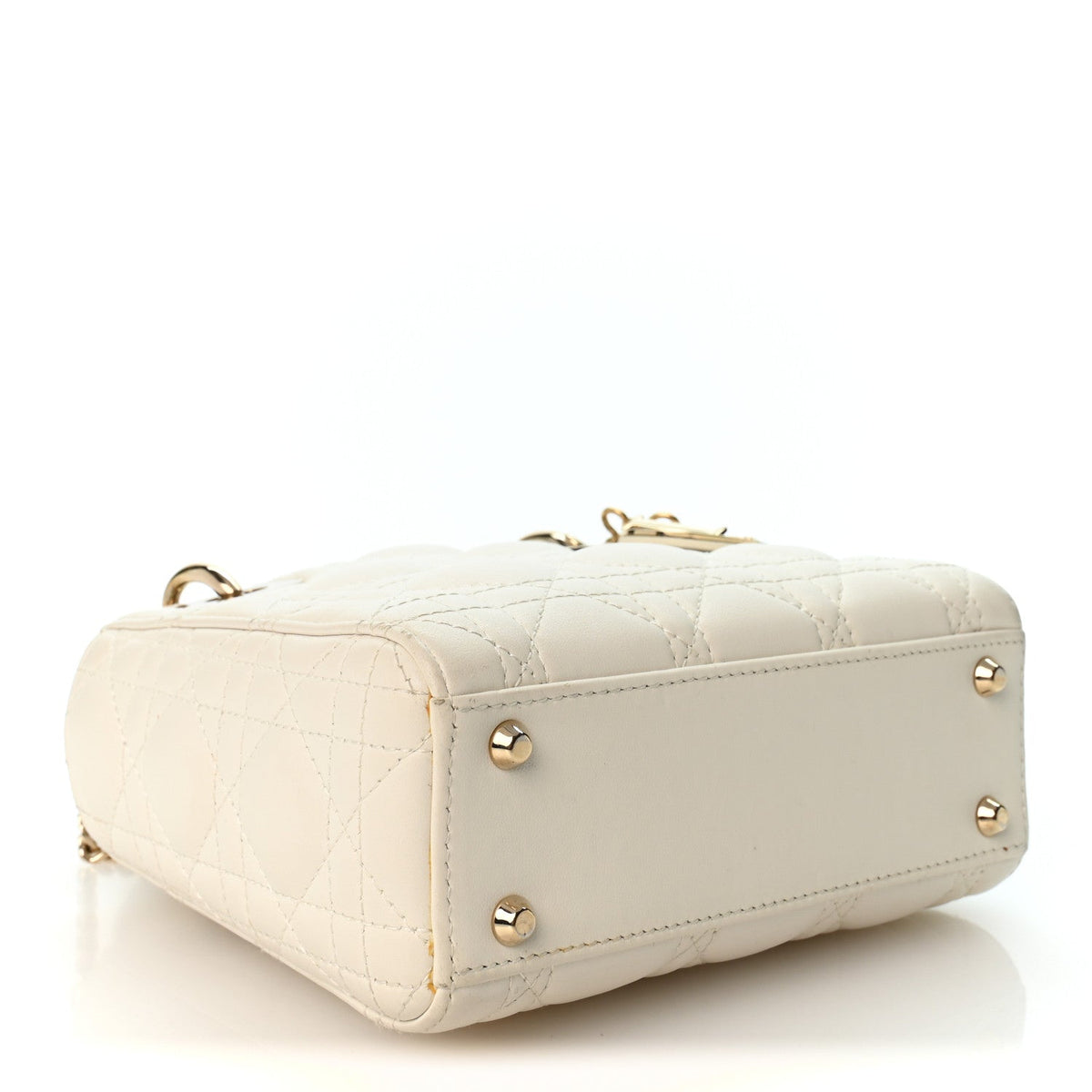 Lambskin Cannage Mini Lady Dior White