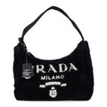 Terry Cloth Mini Re-Edition 2000 Bag Black White