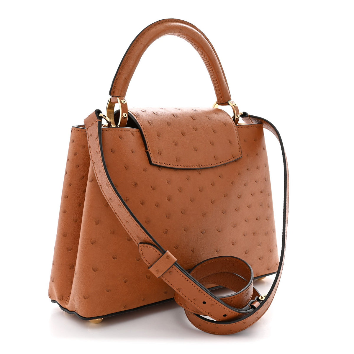 Ostrich Capucines BB Cognac