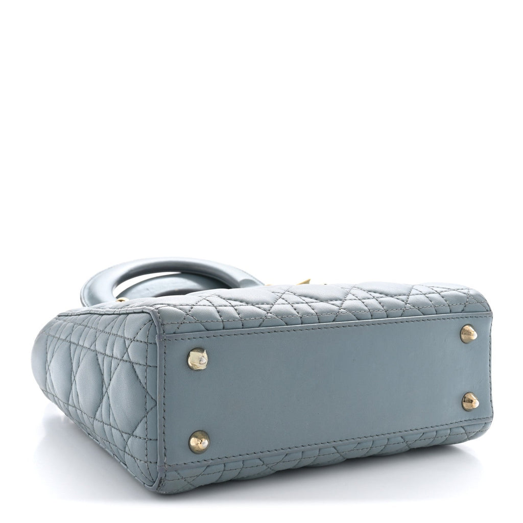 Lambskin Cannage Small Lucky Badges My Lady Dior Cloud Blue