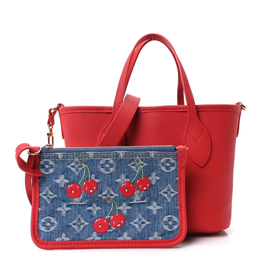 LV X TM Monogram Denim Cerises Neverfull Inside Out BB