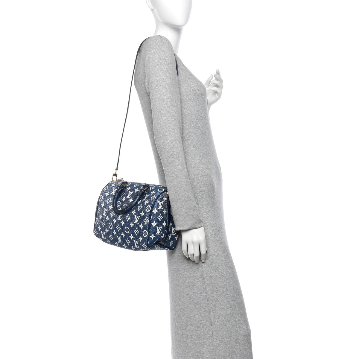 Monogram Jacquard Denim Speedy Bandouliere 25 Bleu