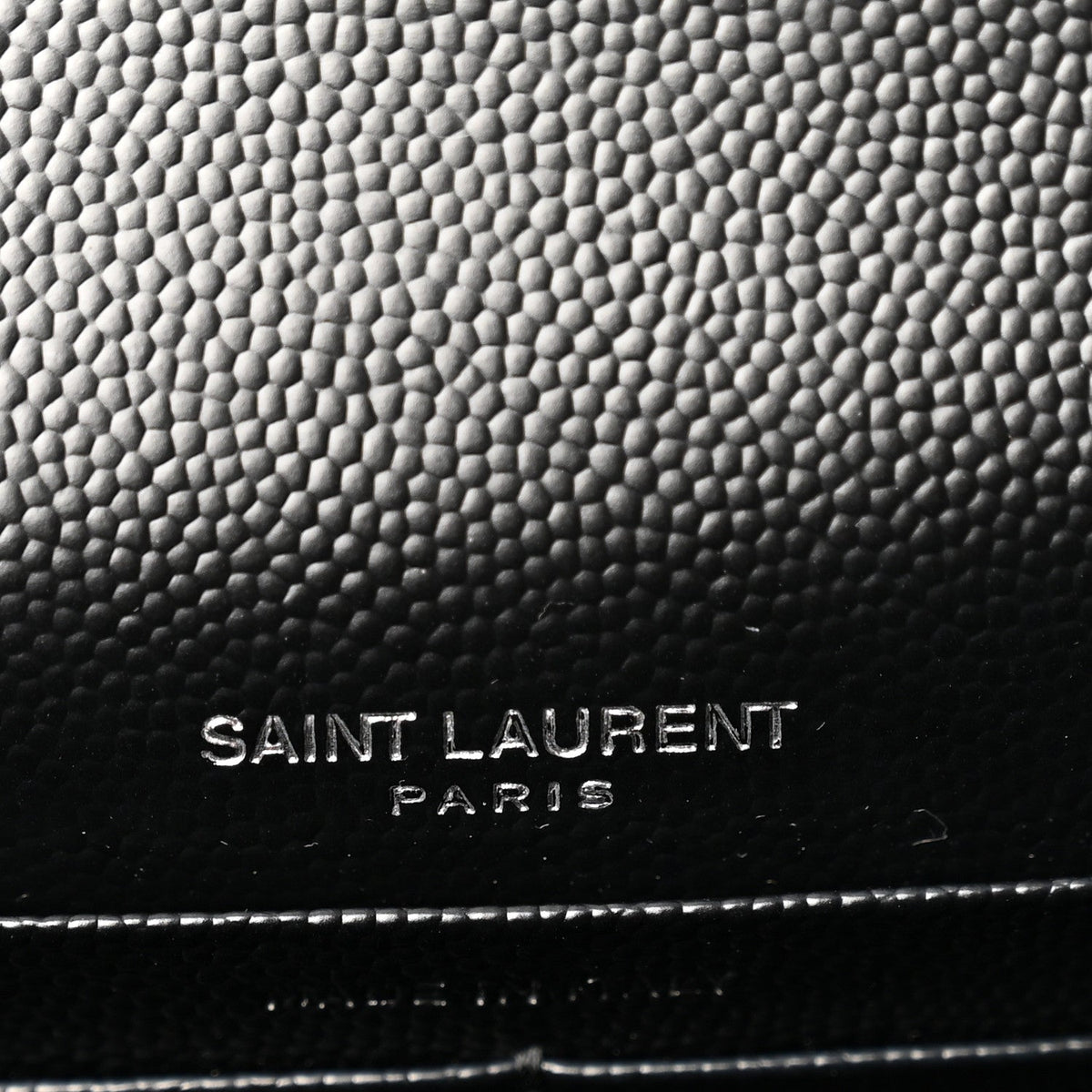 Grain De Poudre Matelasse Chevron Monogram Envelope Chain Wallet Black