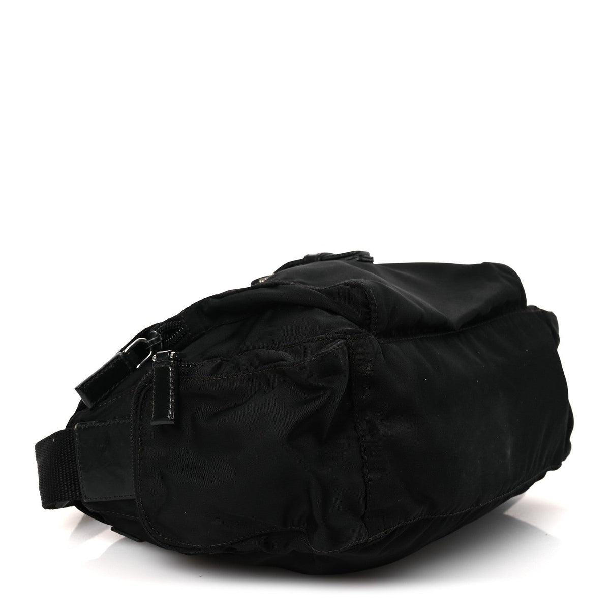 Tessuto Nylon Saffiano Small Vela Messenger Black