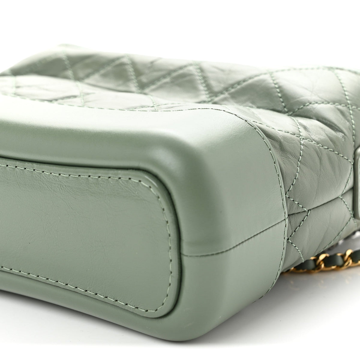 Aged Calfskin Quilted Small Gabrielle Hobo Dark Green
