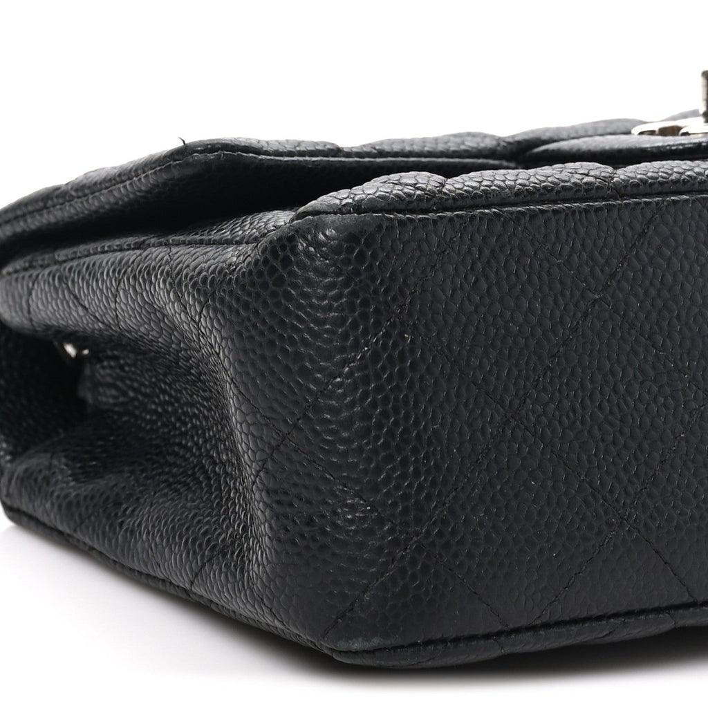 Caviar Quilted Mini Rectangular Flap Black