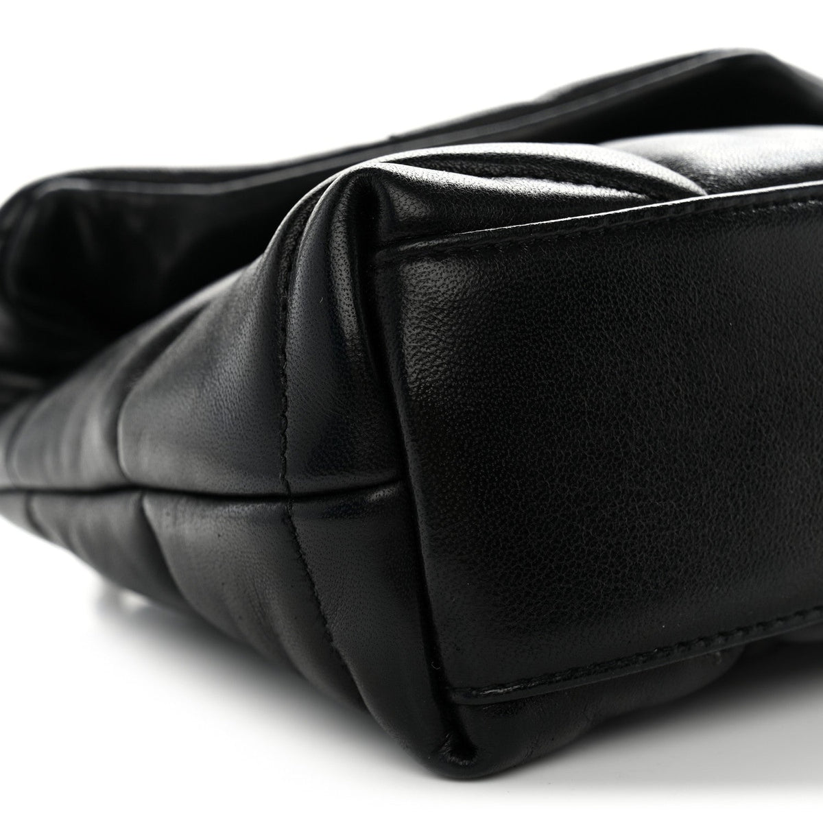 Lambskin Quilted Toy Loulou Puffer Monogram Chain Satchel Black