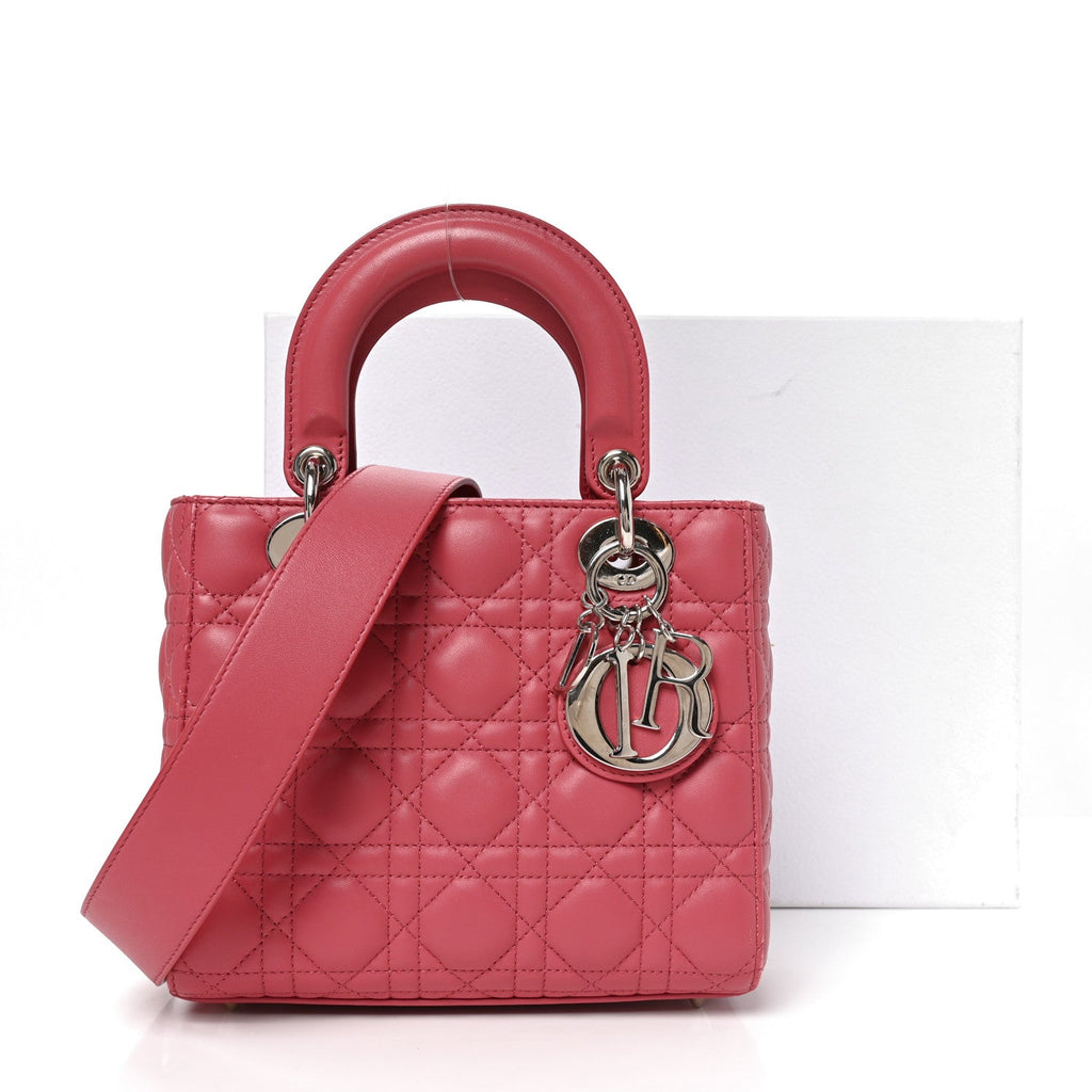 Lambskin Cannage Small My ABCDior Lady Dior Pink