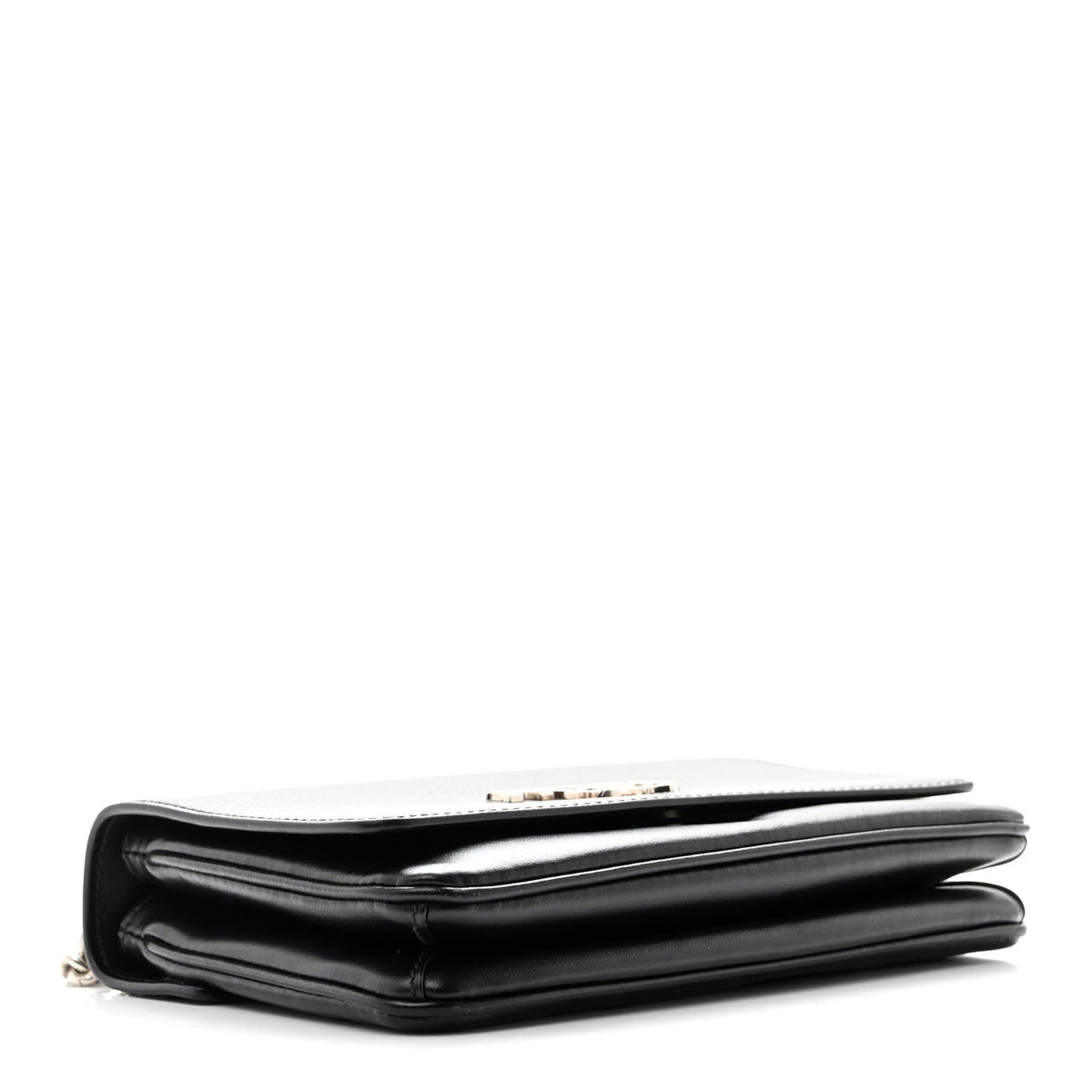 Saffiano Soft Calf Chain Crossbody Bag Black