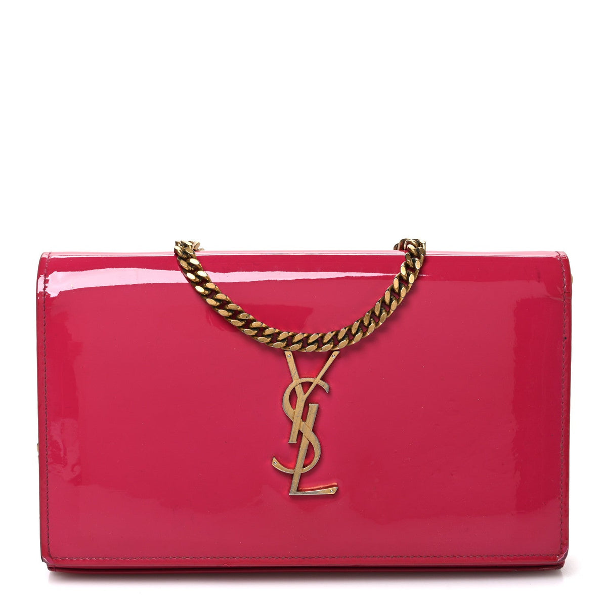 Patent Calfskin Monogram Kate Wallet On Chain Fresh Fuxia