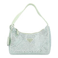 Satin Crystal Mini Re-Edition 2000 Bag Acqua