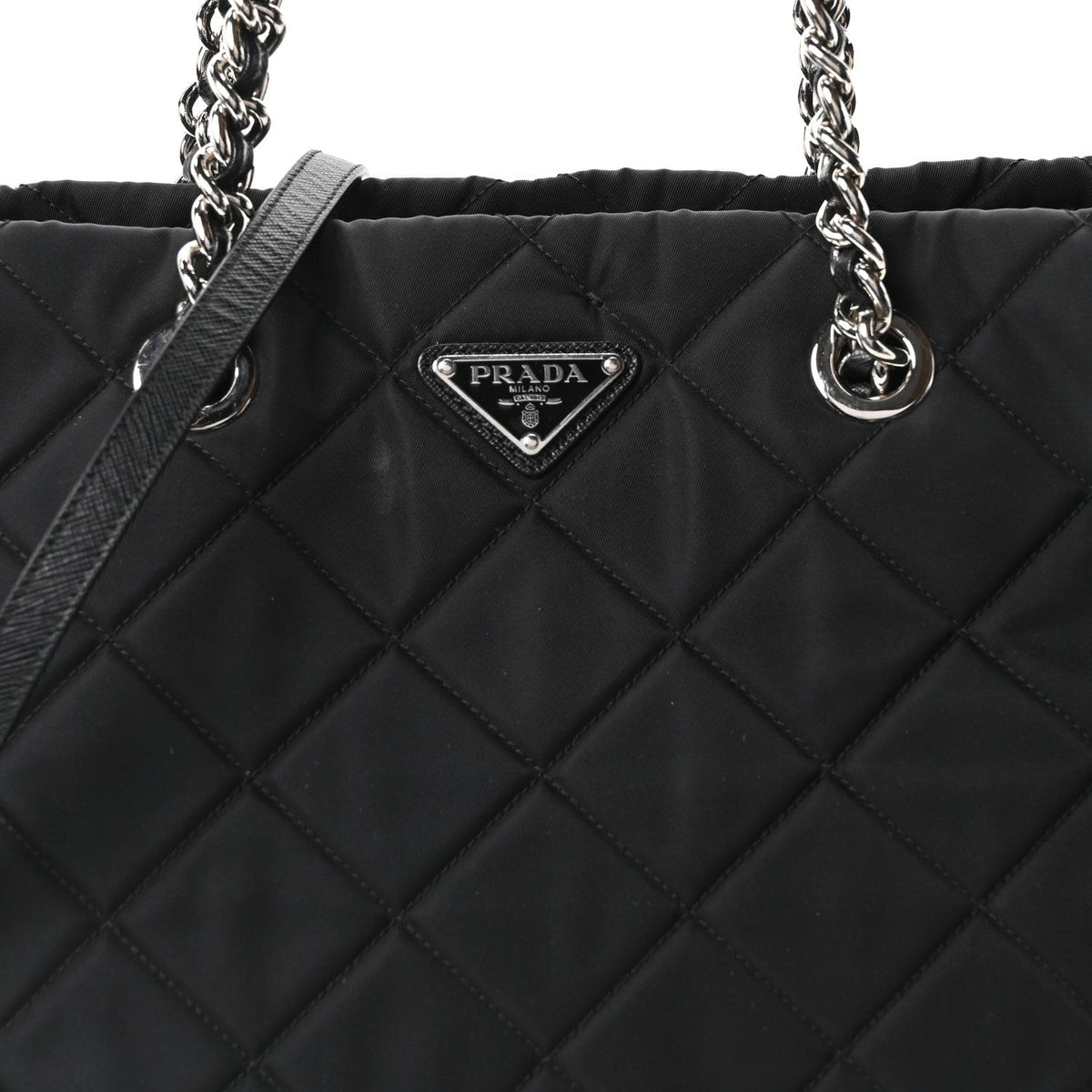 Nylon Tessuto Impuntu Quilted Tote Black