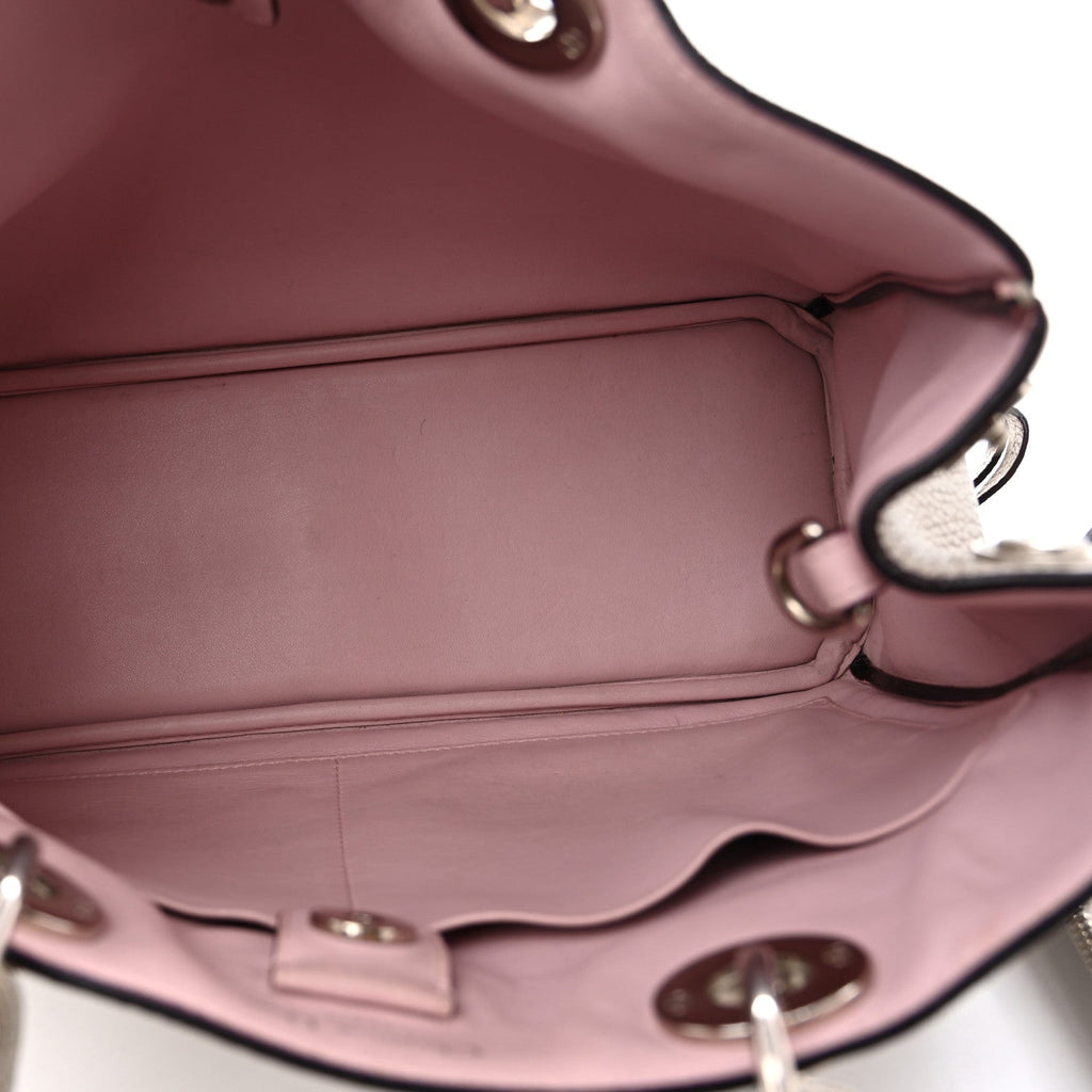 Metallic Bullcalf Medium Diorissimo Bag Champagne