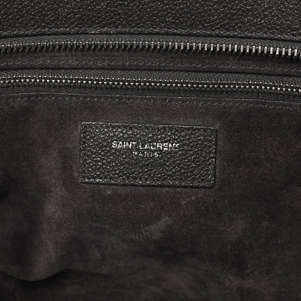 Grained Calfskin Medium Cabas Rive Gauche Coal