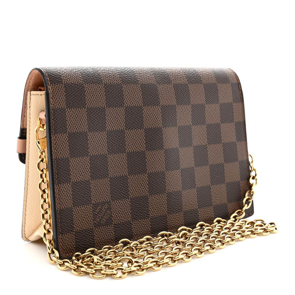 Damier Ebene Vavin Chain Wallet Creme
