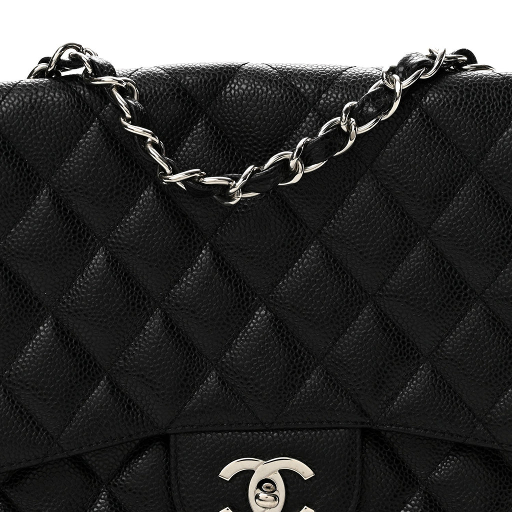 Caviar Quilted Jumbo Single Flap Black