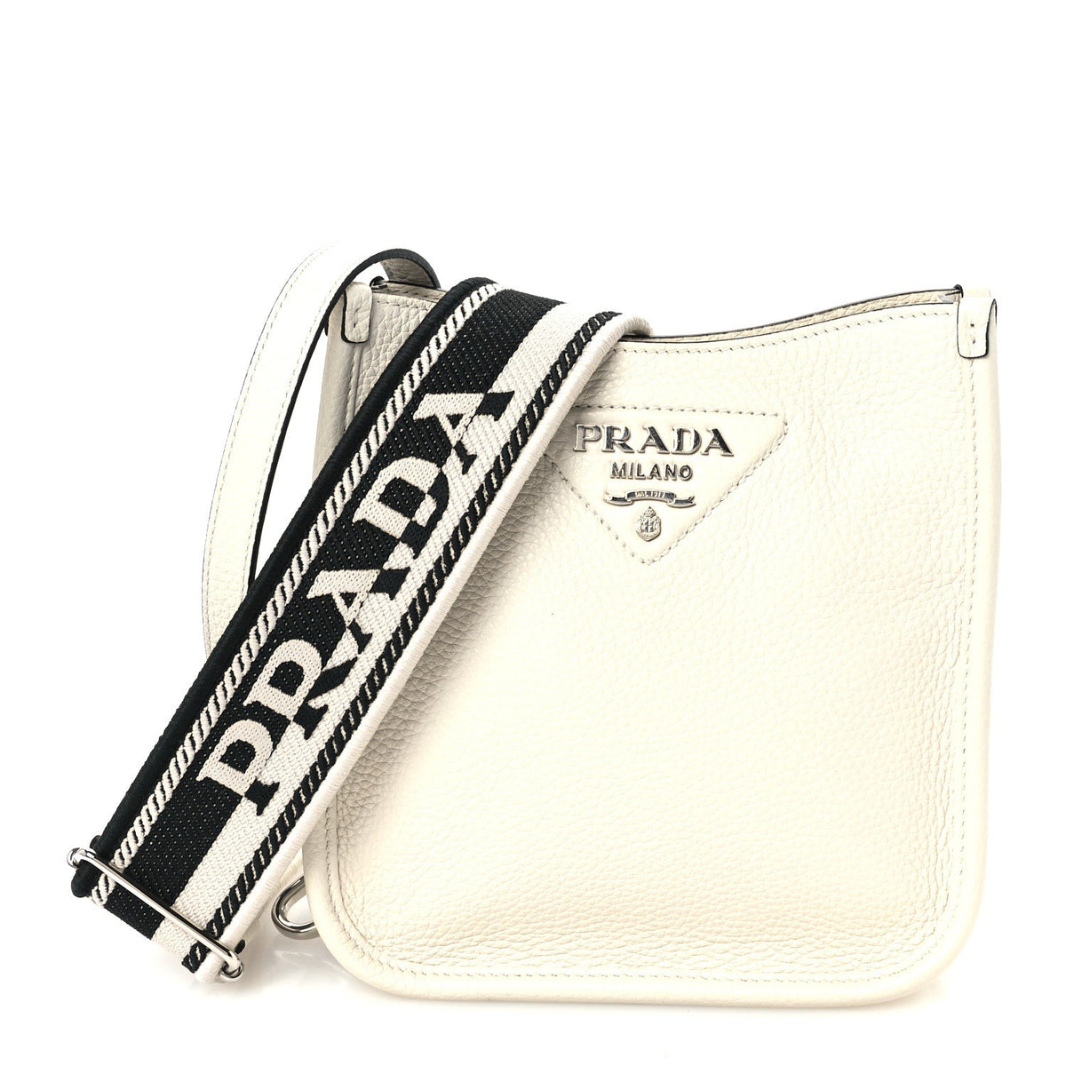 Vitello Daino Soft Mini Hobo Messenger Bag White