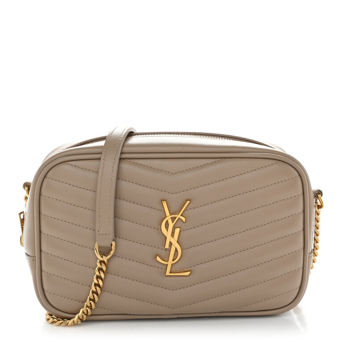 Calfskin Matelasse Monogram Mini Lou Camera Bag Dark Beige