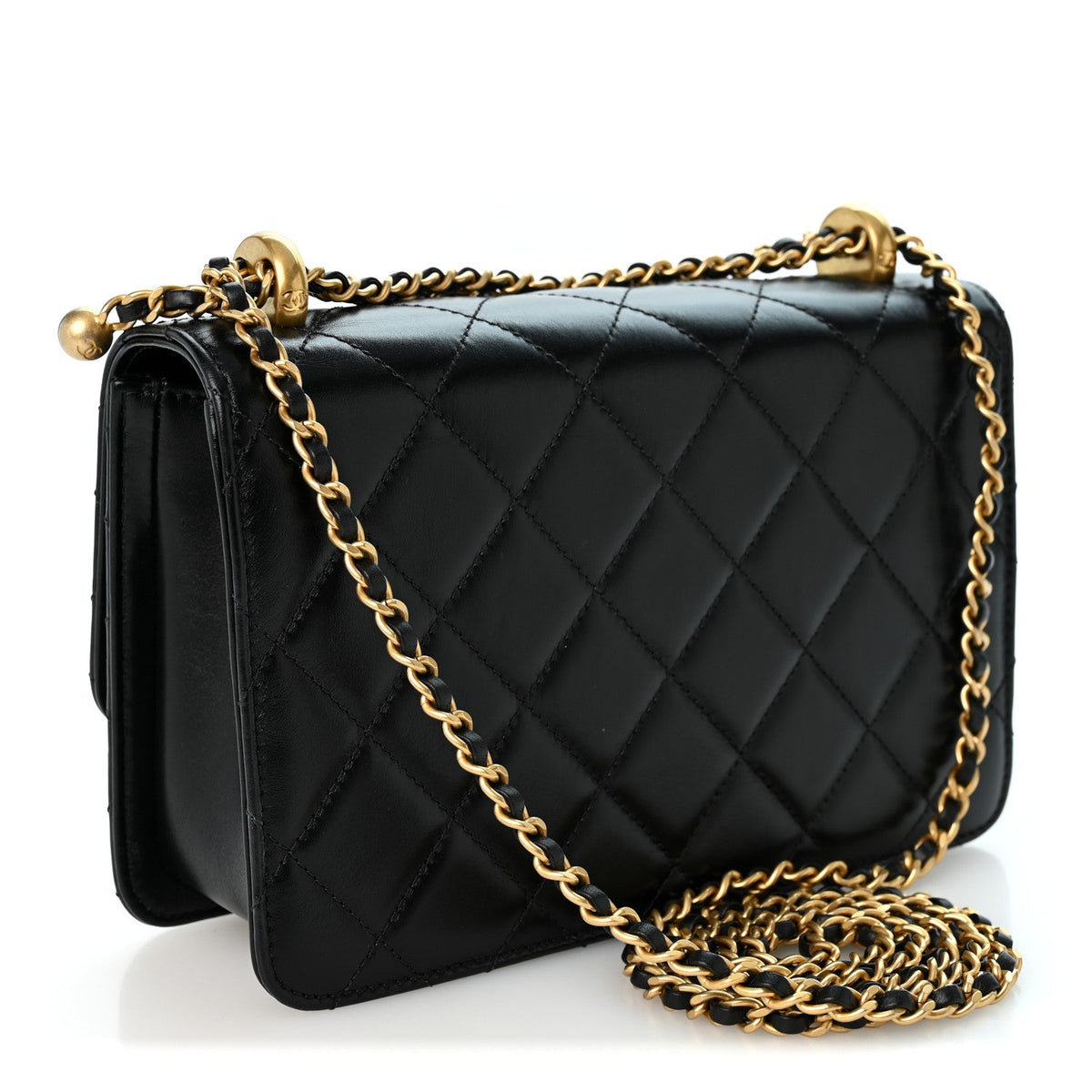 Calfskin Quilted Perfect Fit Flap Black