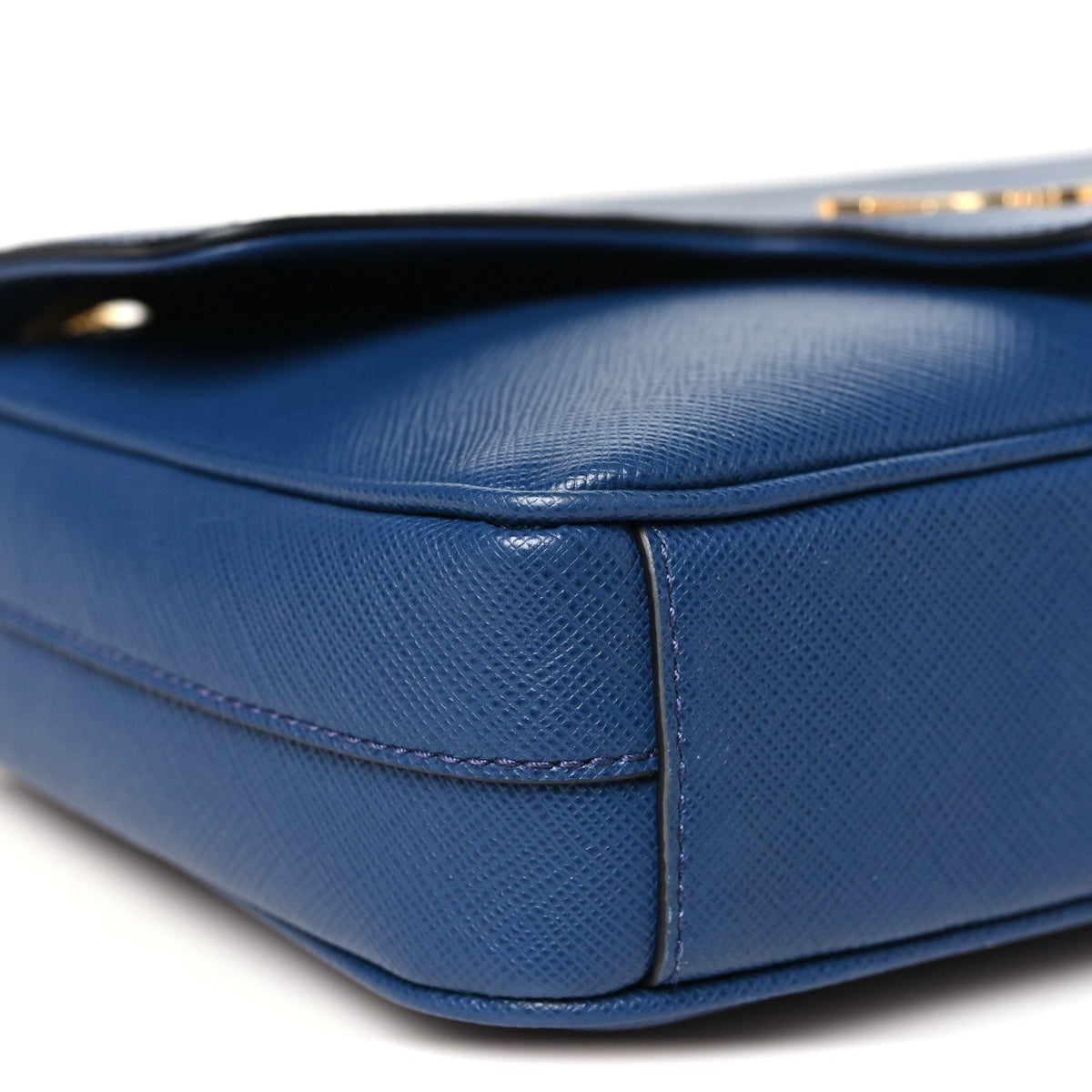 Saffiano Flap Shoulder Bag Bluette