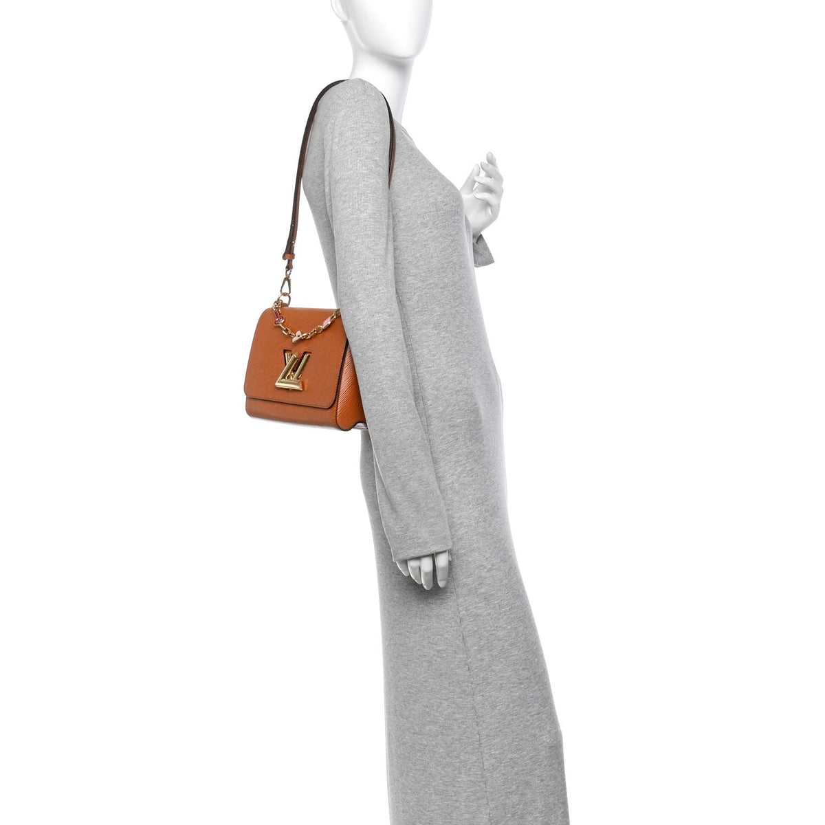 Epi Twist Shoulder Bag MM Gold Cipango