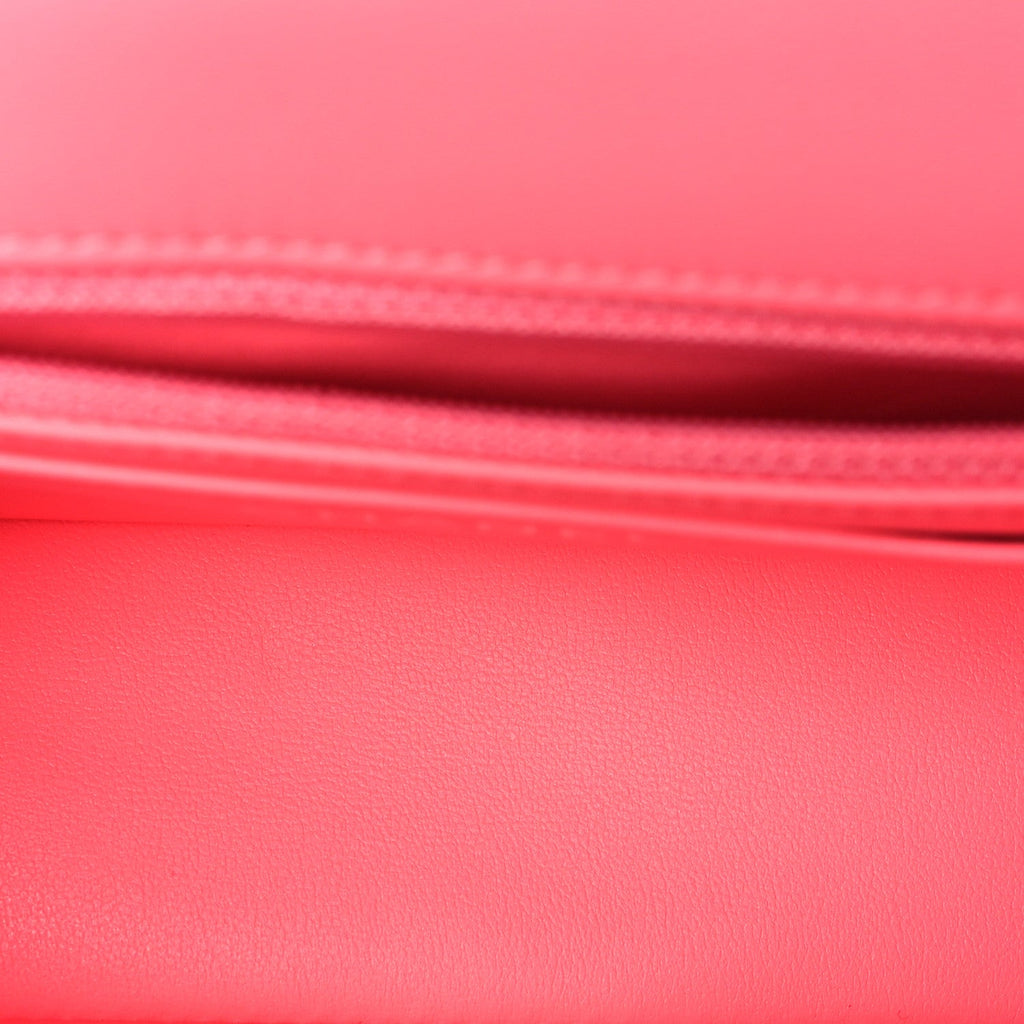 Lambskin Quilted Mini Rectangular Flap Coral Pink