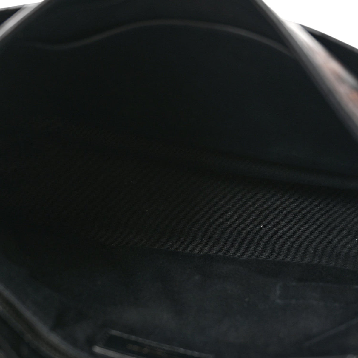 Crocodile Embossed Lambskin Monogram Medium Niki Chain Satchel Black