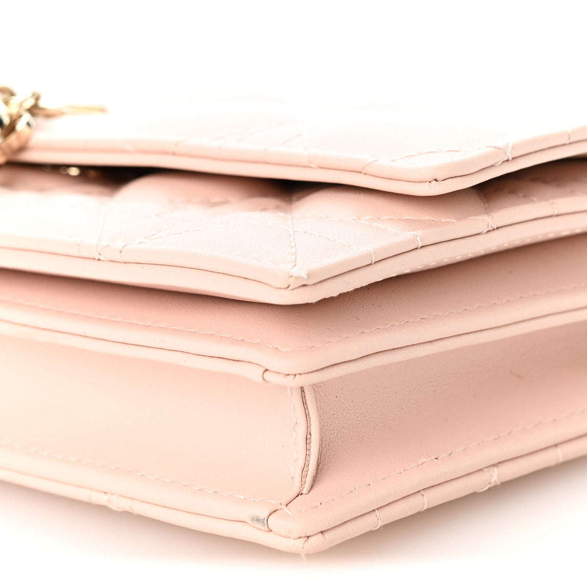 Lambskin Cannage Mini My Dior Top Handle Clutch Rose Poudre