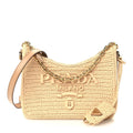 Yarn Raffia Effect Crochet Mini Re-Edition 2000 Shoulder Bag Naturale