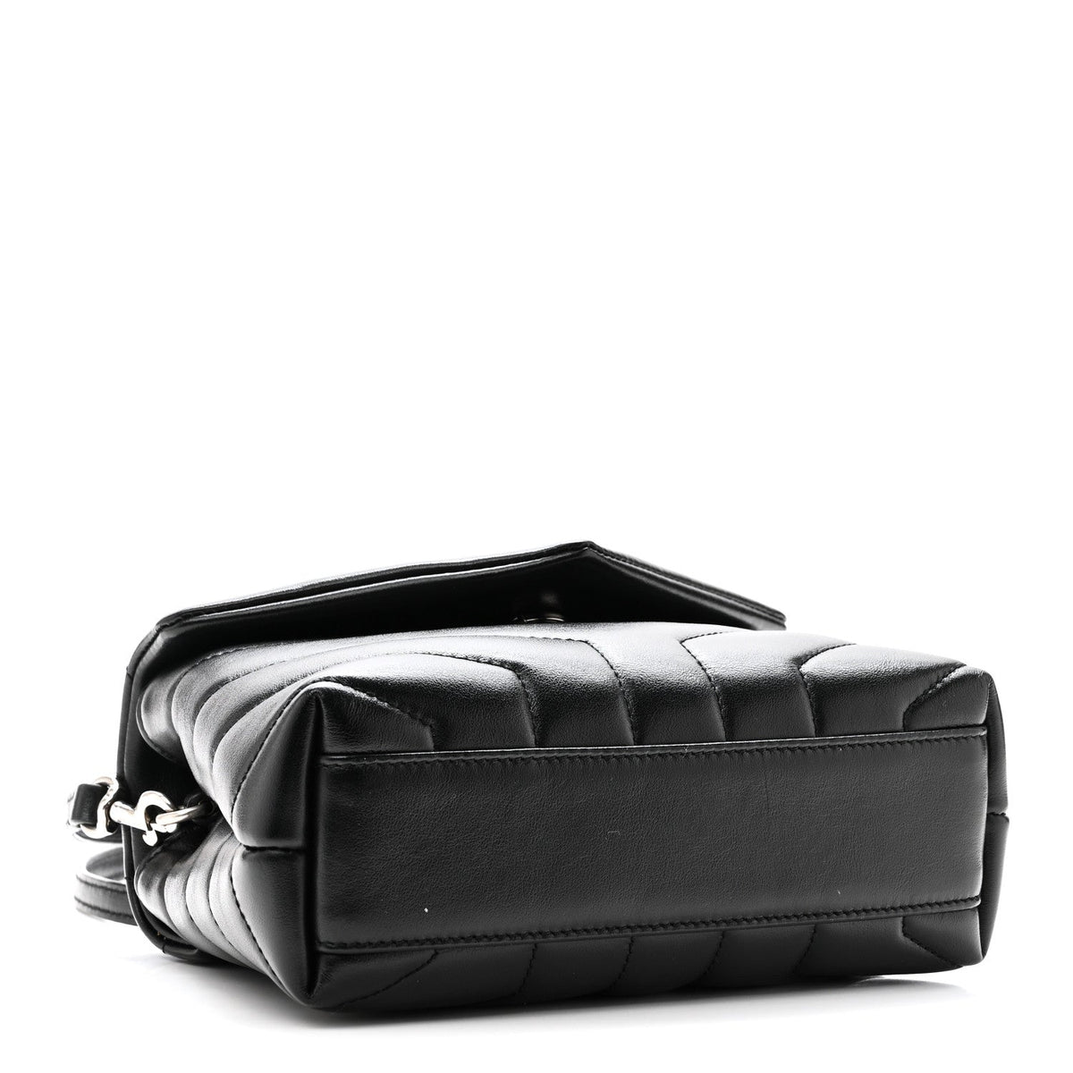 Calfskin Y Quilted Monogram Toy Loulou Crossbody Bag Black