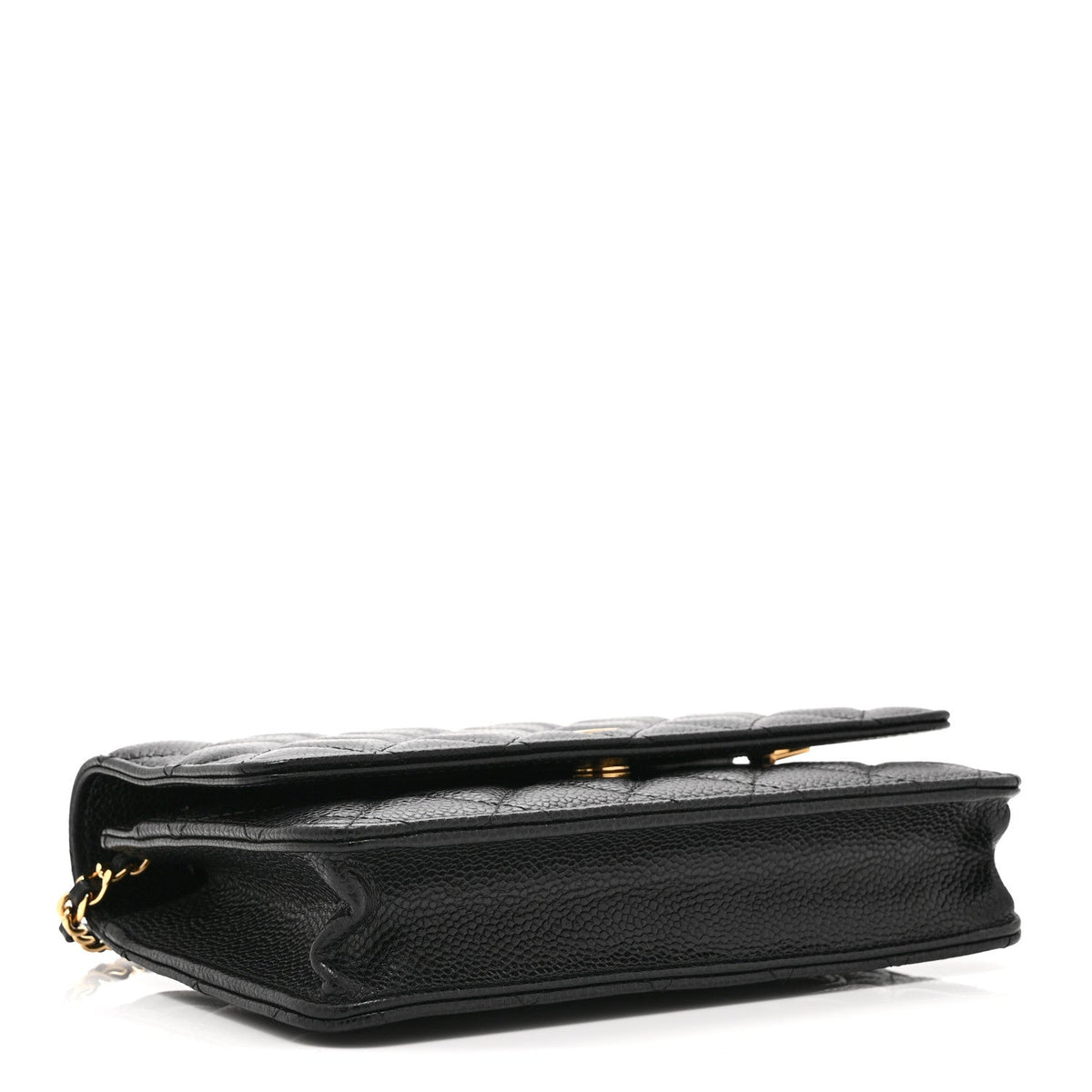 Caviar Quilted Wallet on Chain WOC Black