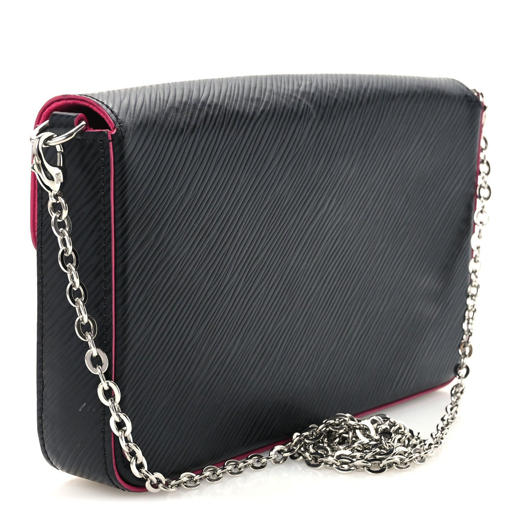 Epi Pochette Felicie Black Hot Pink