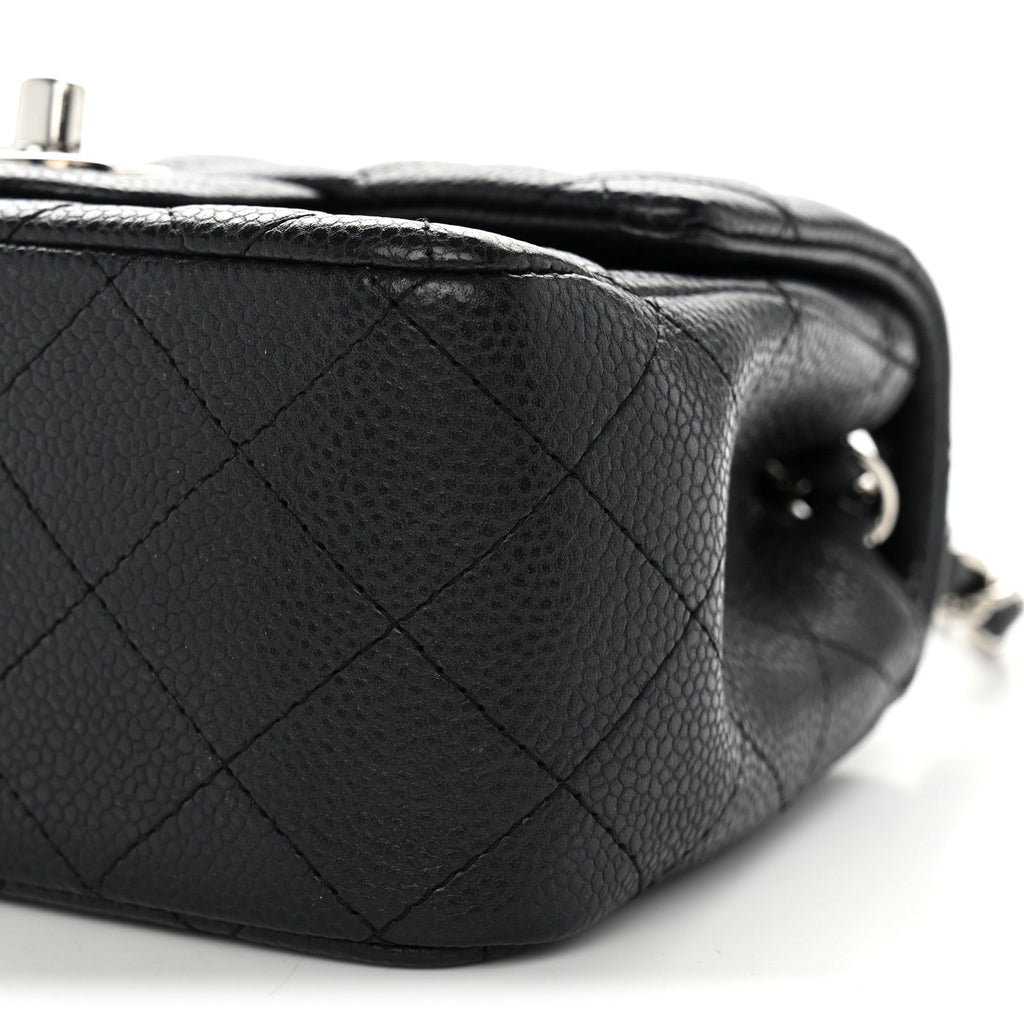 Caviar Quilted Mini Square Flap Black