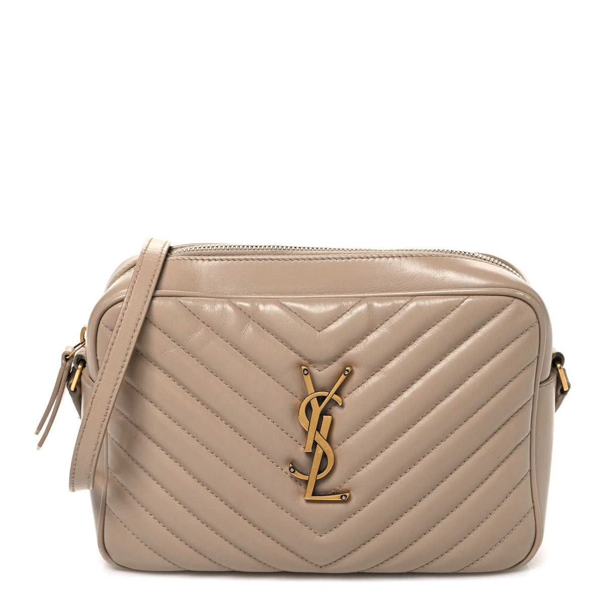 Calfskin Matelasse Monogram Lou Camera Bag Dark Latte