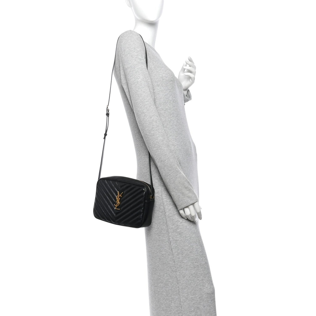 Calfskin Matelasse Monogram Lou Camera Bag Black