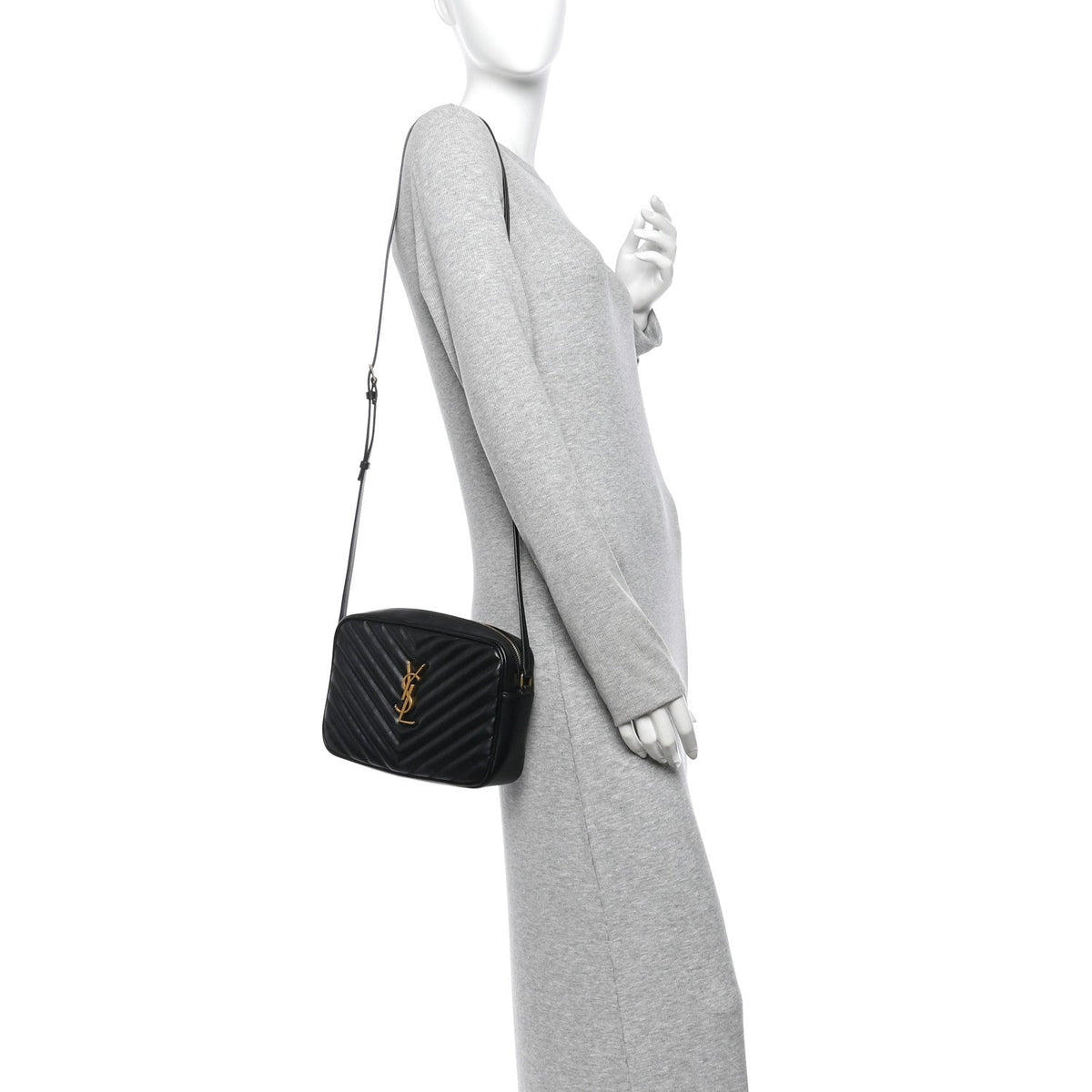 Calfskin Matelasse Monogram Lou Camera Bag Black
