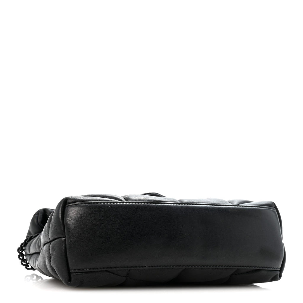 Lambskin Quilted Toy Loulou Puffer Monogram Monochrome Chain Satchel Black