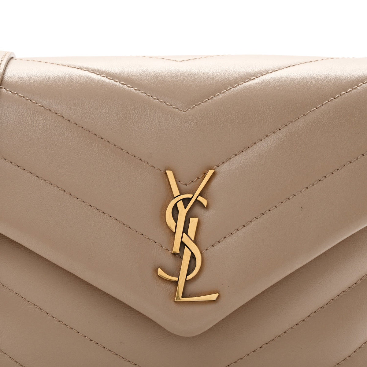 Calfskin Y Quilted Monogram Toy Loulou Crossbody Bag Dark Beige