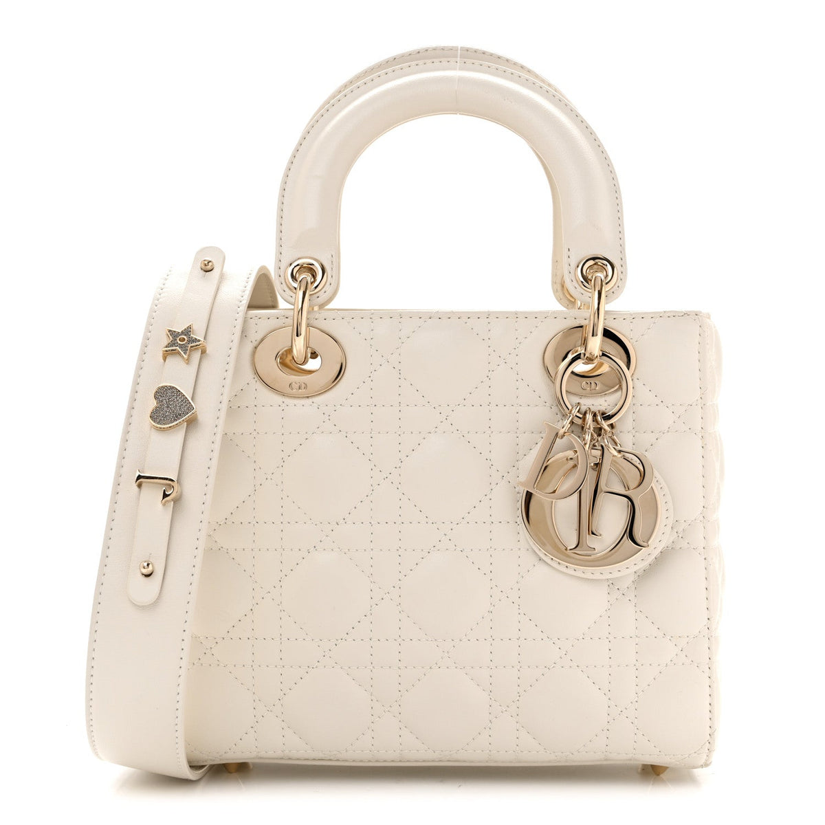 Lambskin Cannage Small My ABCDior Lady Dior White