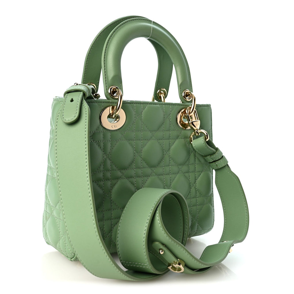 Lambskin Cannage Small My ABCDior Lady Dior Green