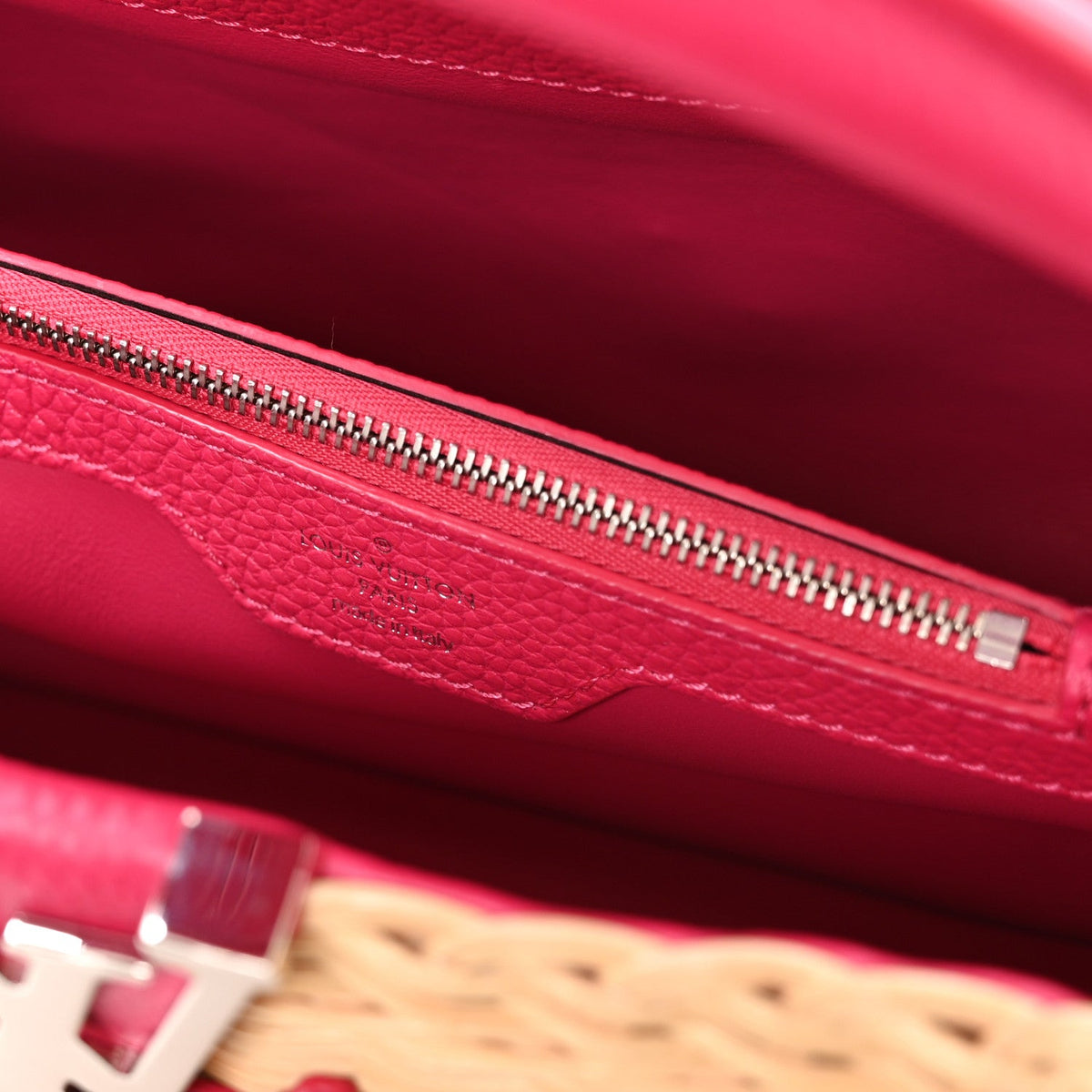 Rattan Calfskin Capucines BB Pink