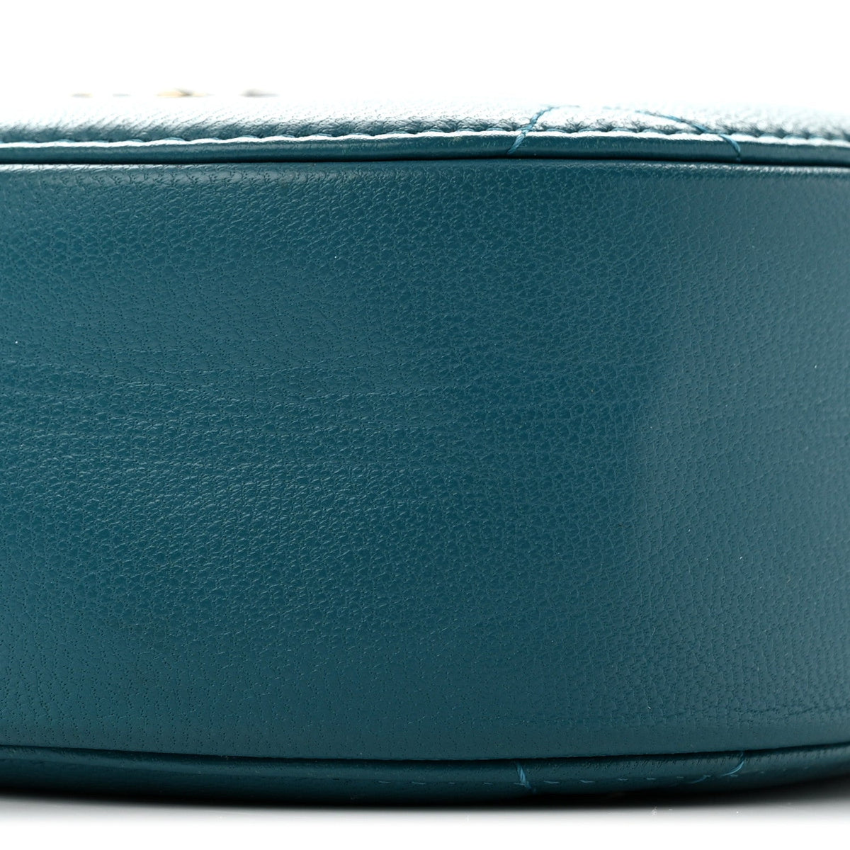 Goatskin Quilted Chanel 19 Round Clutch With Chain Blue