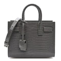 Calfskin Crocodile Embossed Nano Sac De Jour Fog