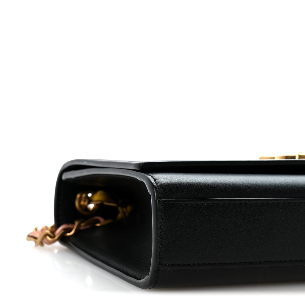 Smooth Calfskin Medium Classic Monogram Kate Satchel Black
