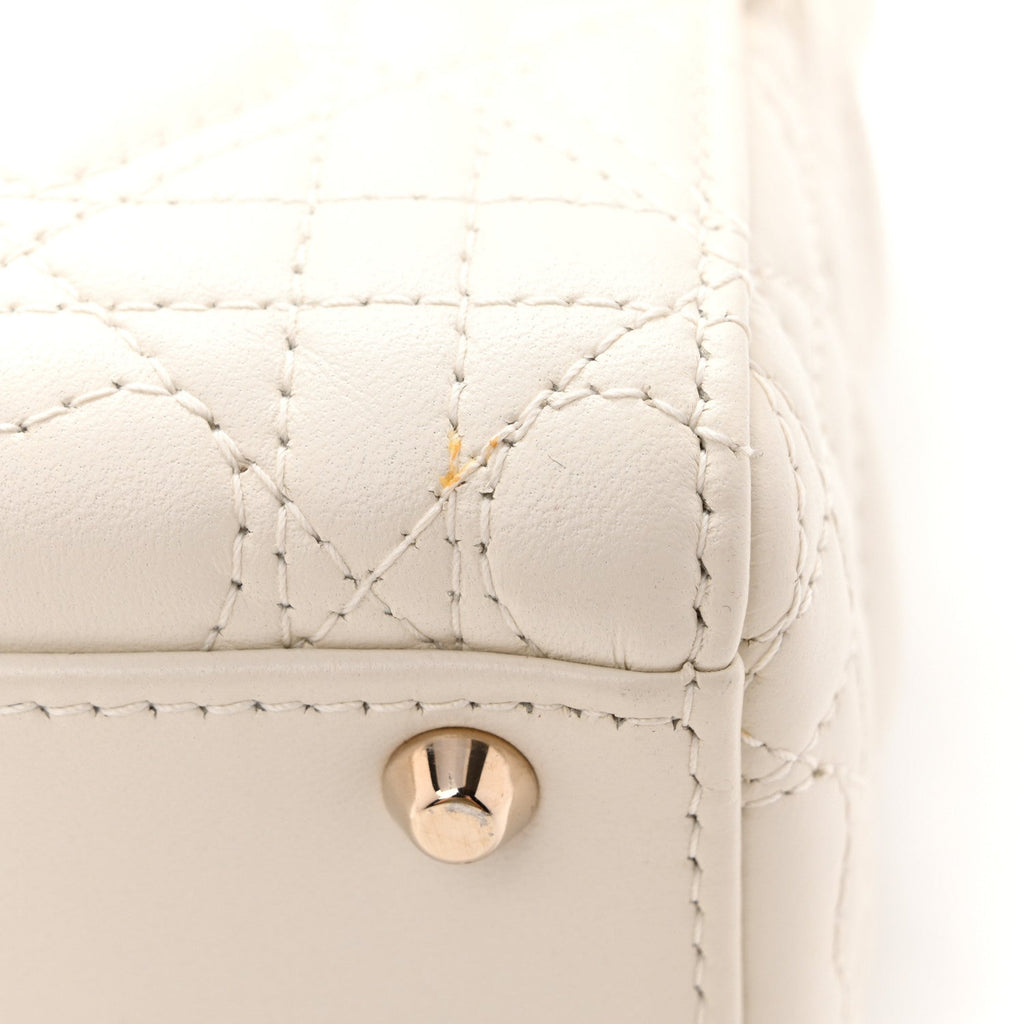 Calfskin Cannage Dioramour Mini Lady Dior White