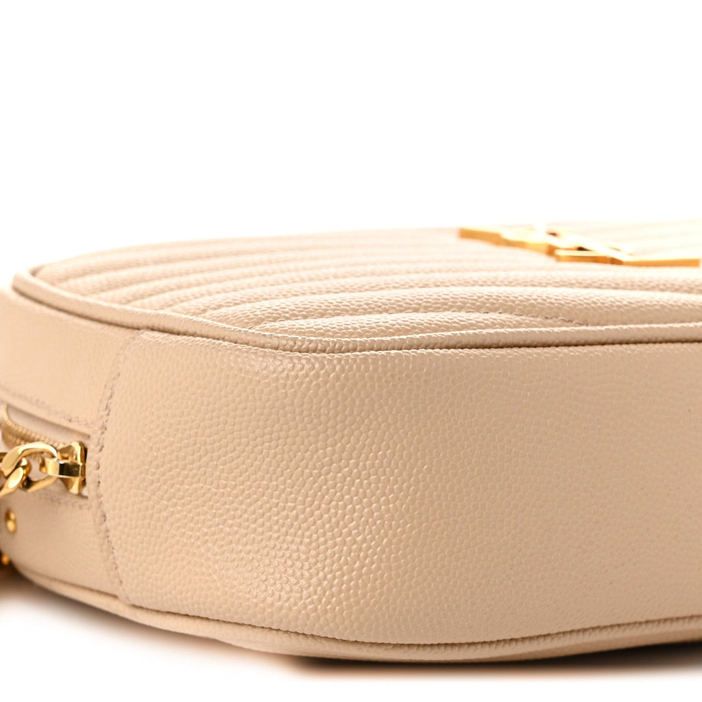 Grain De Poudre Matelasse Monogram Mini Lou Camera Bag Dark Beige