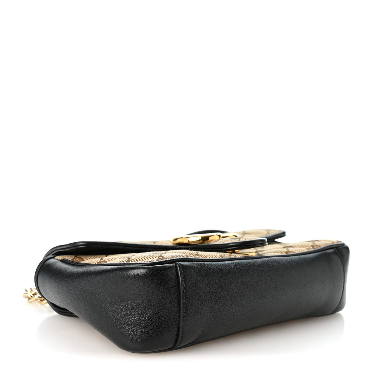 Monogram Matelasse Diagonal Mini GG Marmont Shoulder Bag Beige Black