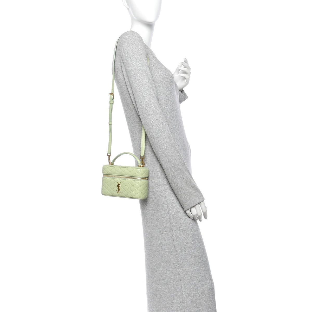 Lambskin Quilted Gaby Vanity Bag Misty Jade